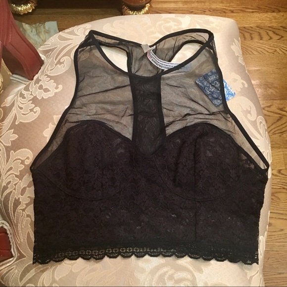 Free People Stay With Me Black Lace Soft Bra - Picture 5 of 8